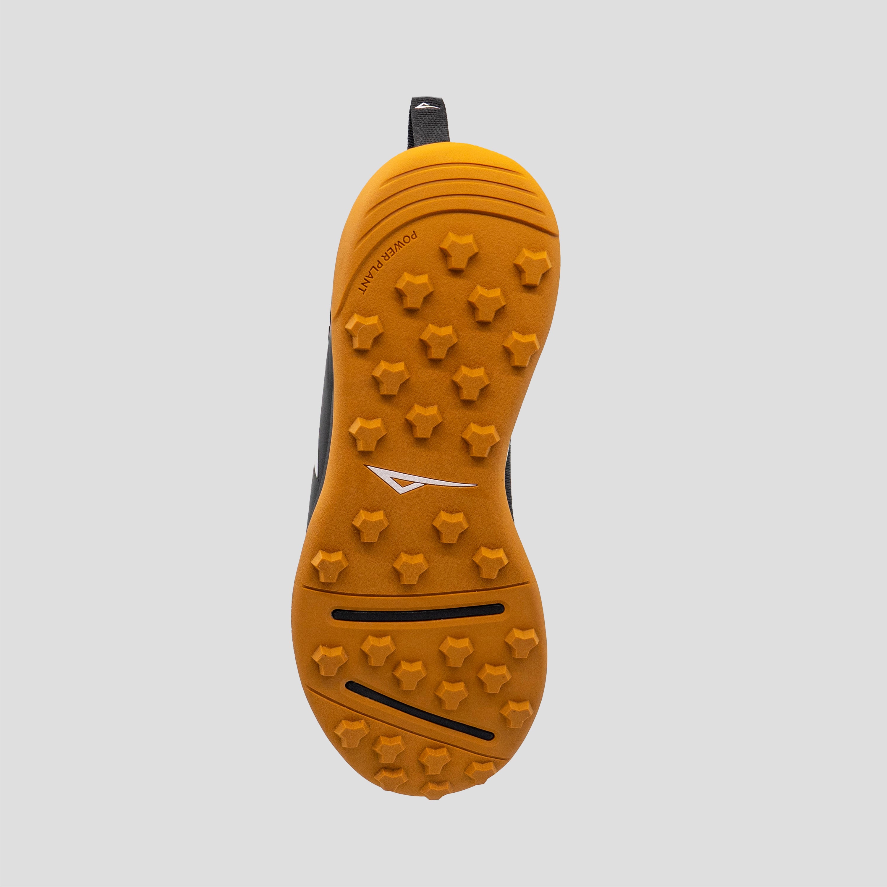 Outsole of a Black/Gum disc golf shoe